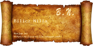 Bilicz Nilla névjegykártya